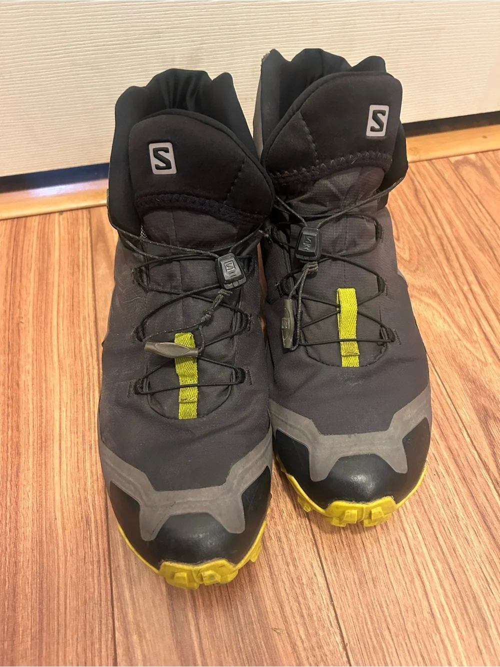 SALOMON Cross Hike Mid GTX Hiking Boots/Shoes Magnet/Lime Punch Black Men’s 13